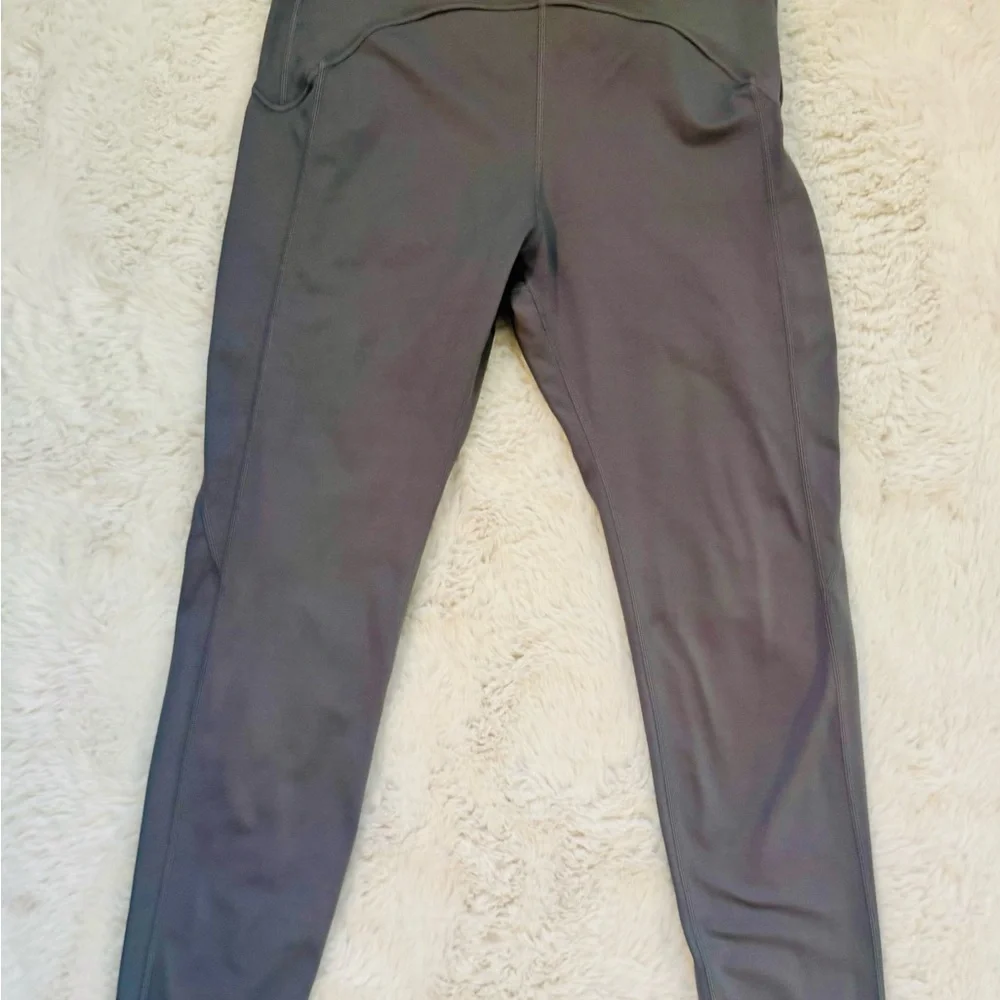Body NV Women's Gray Zip-Up Athletic Top and Leggings Set - Picture 9 of 15